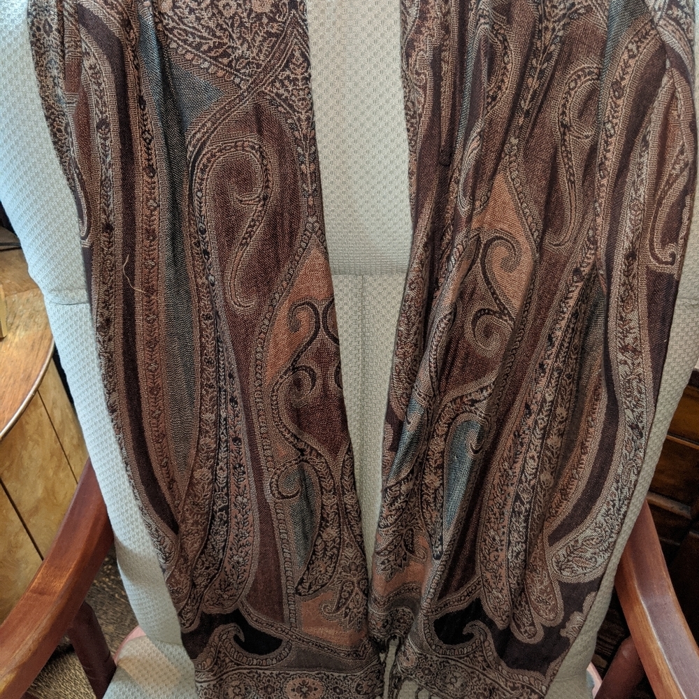 Brown Paisley Pashmina